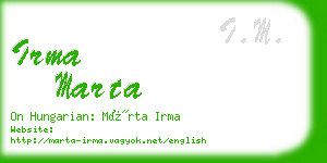 irma marta business card